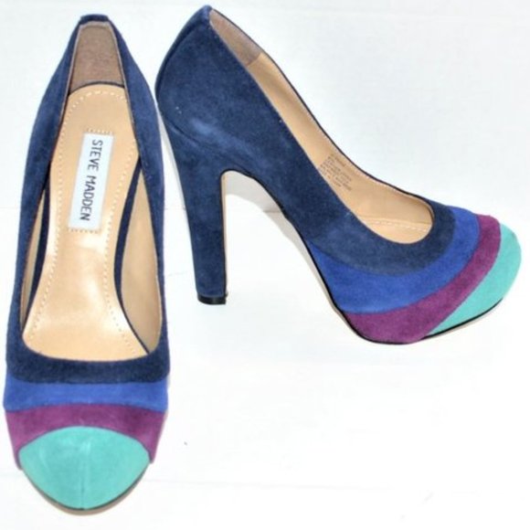 Steve Madden Shoes - Madden Purple Blue & Teal Green Leather Heels 6.5